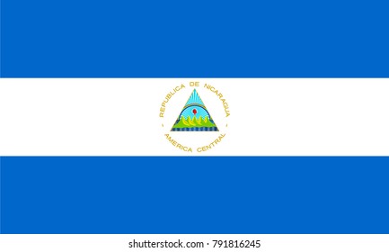 Simple flag of Nicaragua. Correct size, proportion, colors