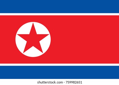 Simple flag of North Korea. proportion 2:3