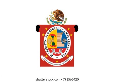 Simple flag of Oaxaca is a state of Mexico