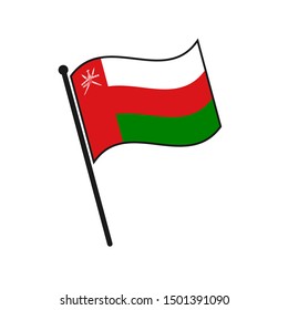 Simple flag Oman icon isolated on white background