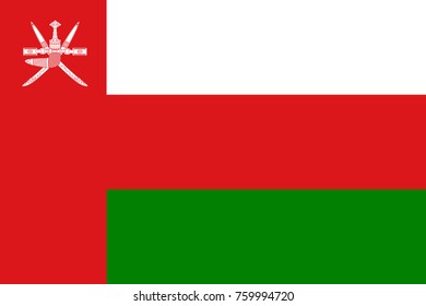 Simple flag of Oman. proportion 2:3