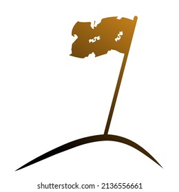 Simple flag on mountain logo design
