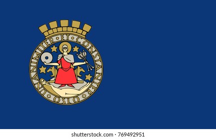 Simple flag of Oslo city. Correct size, proportion, colors