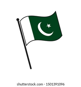 Simple flag Pakistan icon isolated on white background