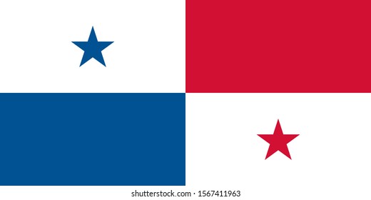 The simple flag of Panama is isolated in official colors (blue,red and white), map pin, as the original