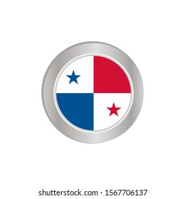 The simple flag of Panama is isolated in official colors (blue,red and white), map pin, as the original