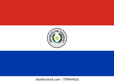 Simple flag of Paraguay. proportion 2:3