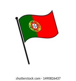 Simple Flag Portugal Icon Isolated On Stock Vector (Royalty Free ...