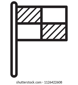 Simple Flag Related Vector Line Icon. Outline Style. Editable Stroke. 128x128 Pixel Perfect.