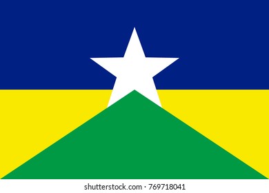 Simple flag of Rondonia is a state of Brazil