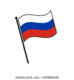 Simple flag Russia icon isolated on white background