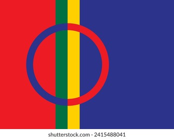 Simple flag of Sami. Correct size, proportion, colors