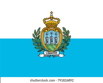 Simple flag of San Marino . Correct size, proportion, colors