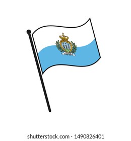 Simple flag San Marino icon isolated on white background