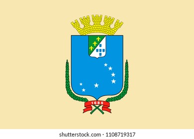 Simple flag of Sao Luis. City of Brazil. Correct size, proportion, colors