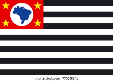 Simple flag of Sao Paulo is a state of Brazil