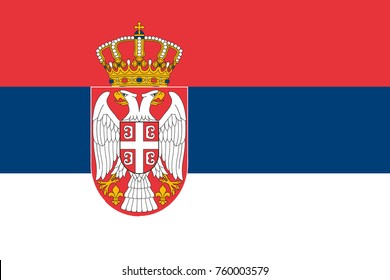 Simple flag of Serbia. Correct  proportion
