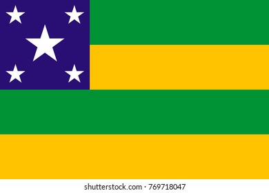 Simple flag of Sergipe is a state of Brazil