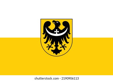 Simple flag of Silesia. Correct size, proportion, colors