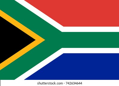 Simple Flag Of South Africa. South African Flag. Correct Size, Proportion, Colors