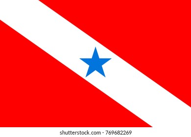 Simple flag of Pará is a state of Brazil