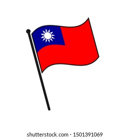 Simple flag Taiwan icon isolated on white background