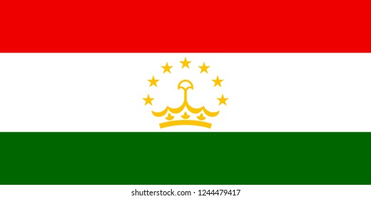 Simple flag Tajikistan Correct size, proportion, colors.