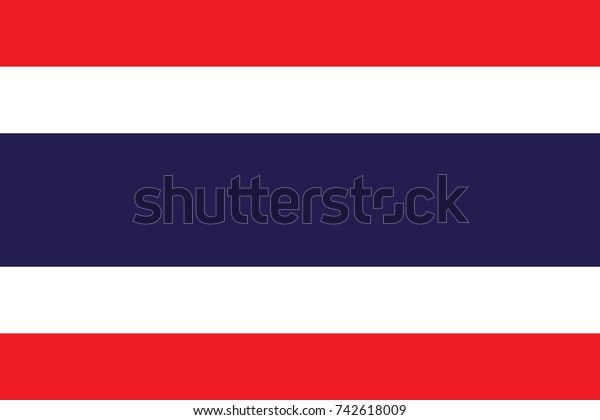 タイ国旗 タイ国旗 サイズ 比率 色の修正 のベクター画像素材 ロイヤリティフリー