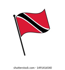 Simple flag Trinidad and Tobago icon isolated on white background