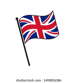 Simple flag United Kingdom icon isolated on white background