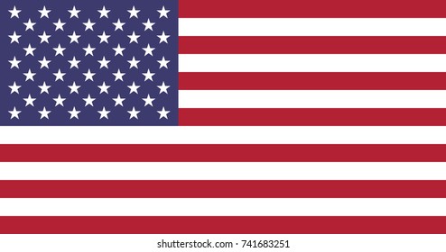 Simple flag of United States of America, American Flag. Correct size, proportion, colors