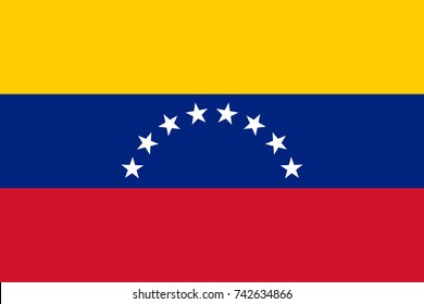 Simple flag of Venezuela. Venezuelan flag. Correct size, proportion, colors