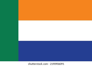 Bandera simple de Volkstaat. Tamaño correcto, proporción, colores