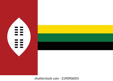 Simple flag of Zululand. Correct size, proportion, colors