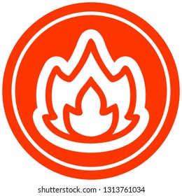 simple flame circular icon symbol