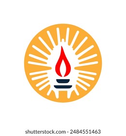 simple flame fire nature logo vector illustration template design