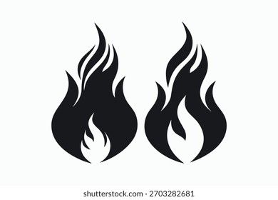 Ilustración gráfica de llama simple que representa la luz ardiente y la inspiración