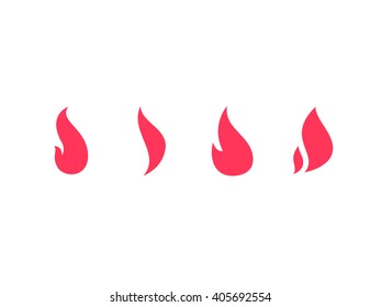 Simple Flame Icons On White