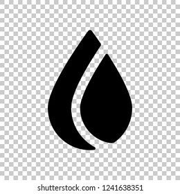 Simple flame. Nature icon. Black symbol on transparent background