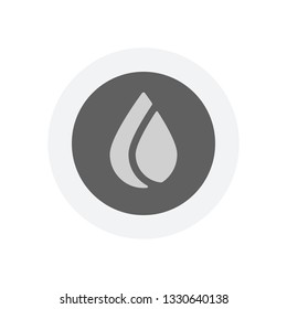 Simple flame. Nature icon. Icon in colored circle with gray bold border. Web button, modern flat design