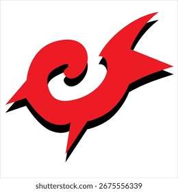 simple flame tribal in vector art style