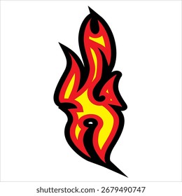 vetor de chama simples para logotipo ou adesivo