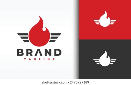 the simple flaming wings logo