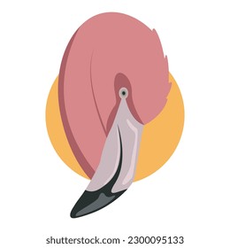 simple flamingo head flat vector