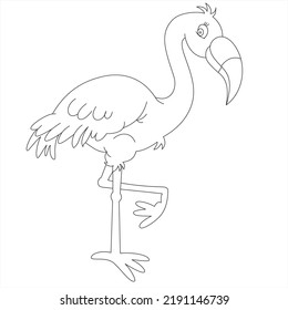 A simple flamingo line Art design