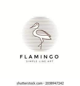 vector de diseño de concepto de logotipo de flamingo simple