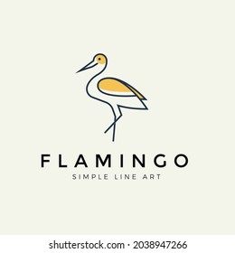 vector de diseño de concepto de logotipo de flamingo simple