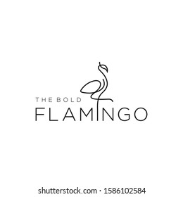 simple flamingo logo design vector