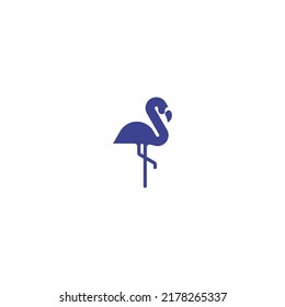 plantilla de logotipo de silueta de flamingo simple