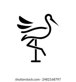 Icono de línea de Vector flamenco simple.